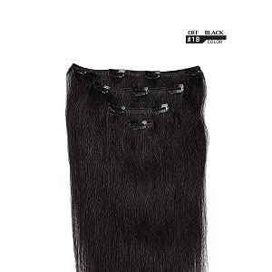 22" Hair Extensions Clip in Human Hair for Women - Silky Straight Remy Real Long Human Hair Clip on 90grams 4pieces #1B Color