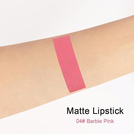 Generic Deep Dark Red Matte Lipstick and Lip Crayon Liner Pencil Pen Set for Women Lip Stain Long Lasting Waterproof labiales (1, 1Pcs 04# Pink)