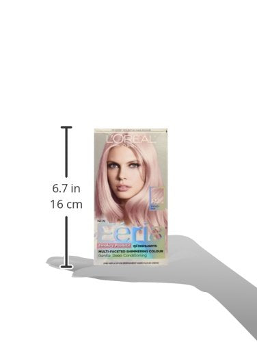 L'Oreal Paris Feria Multi-Faceted Shimmering Permanent Hair Color, P2 Rosy Blush (Smokey Pink) (Pack of 2)