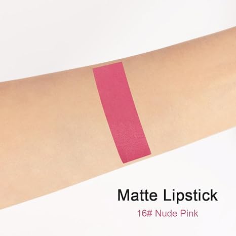 Generic Deep Dark Red Matte Lipstick and Lip Crayon Liner Pencil Pen Set for Women Lip Stain Long Lasting Waterproof labiales (1, 1Pcs 16# Mauve Pink)