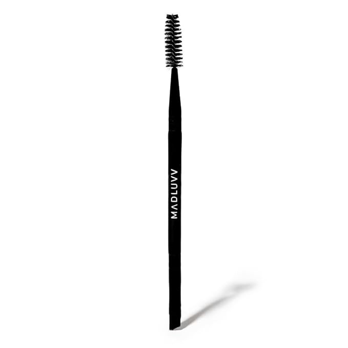 MADLUVV Brow Stamp Kit with Brow Stencils – Easy Eyebrow Shaper for Natural-Looking Brows – Popular Eyebrow Stencil Kit Used by Professionals – 9 Shapes, Spoolie, Travel Bag & Stamp (Dark Grey)