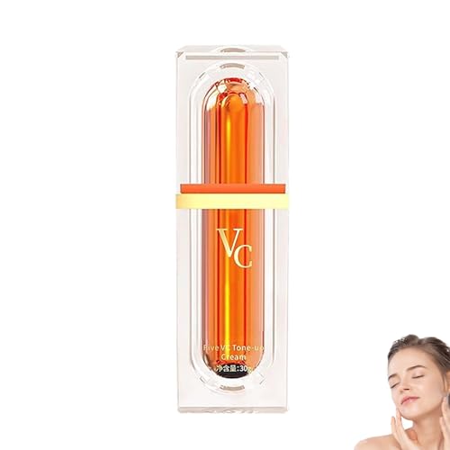 Japanese Vitamin C Makeup Tone Up Cream, Five Vitamin C Tone-Up Cream, Moisturizing Lady Plain Face Non Greasy For All Skin Types (1pcs)