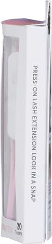 KISS imPRESS Falsies Press On Self Adhesive Eyelashes, 12mm-14mm Natural Volume Press On Lashes, Black, No Glue Needed, Invisible Band, 20 Lash Clusters & Non-Stick Applicator - Natural