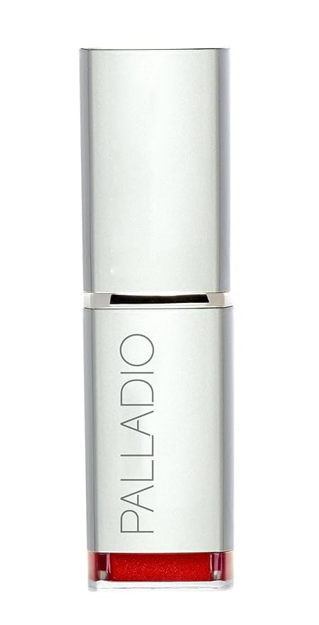 Palladio Herbal Lipstick, Rich Pigmented and Creamy Lip Color, Infused with Safflower, Ginseng, Ginkgo Biloba, Camellia and Aloe, Prevents Lips from Drying, Combats Fine Lines, Long Lasting, Just Red