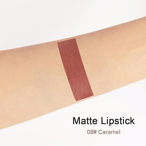 Generic Deep Dark Red Matte Lipstick and Lip Crayon Liner Pencil Pen Set for Women Lip Stain Long Lasting Waterproof labiales (1, 1Pcs 08# Dark Brown)