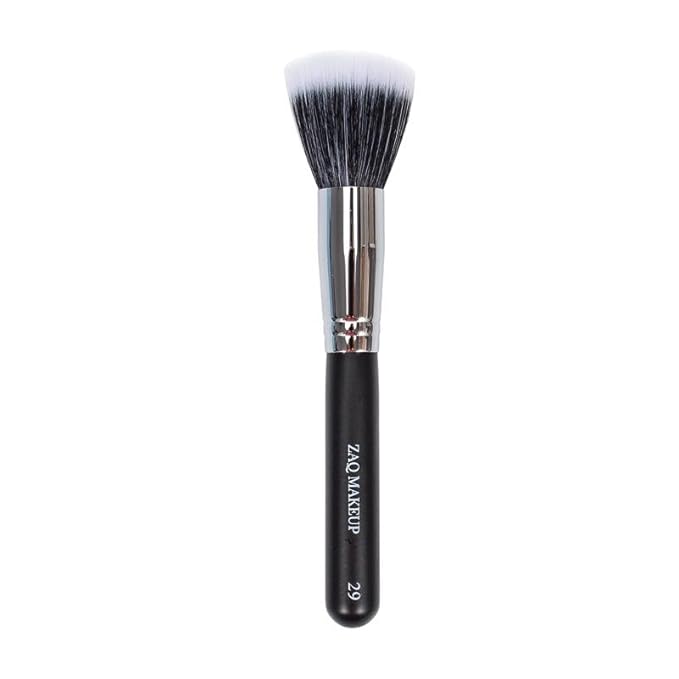 ZAQ Premium Duo Fiber Stippling Brush - The Ultimate Tool for Flawless Liquid Foundation Application, Blending, and Face Makeup