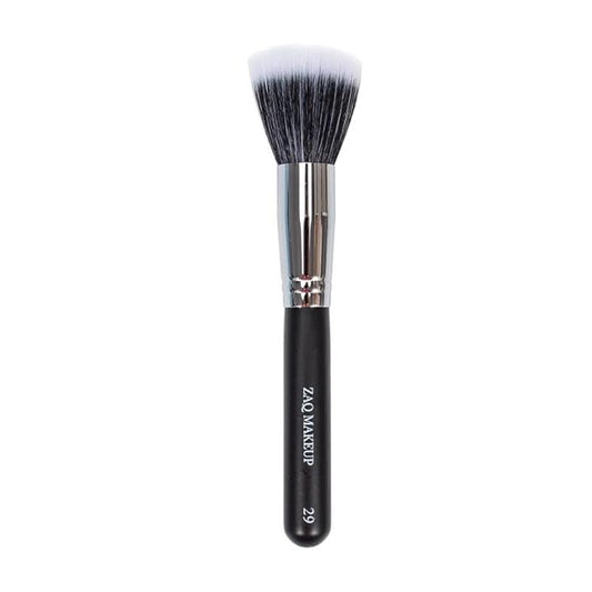 ZAQ Premium Duo Fiber Stippling Brush - The Ultimate Tool for Flawless Liquid Foundation Application, Blending, and Face Makeup
