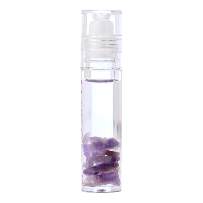 The Beauty Spy Mystic Gemstone Amethyst Lip Oil, Moisturizing & Hydrating Lip Gloss - Non Sticky, Plumping Lip Oil for Dry Lips - Amethyst