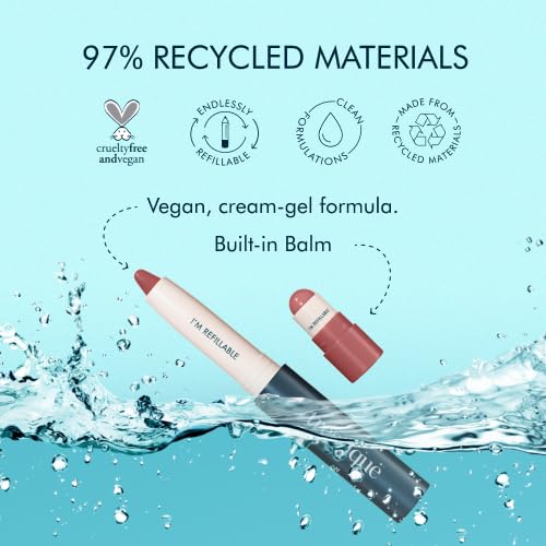TRE'STIQUE Matte Lip Crayon, Matte Lipstick With Built-in Lip Gloss Balm, 2-in-1 Lip Liner Set With Lip Crayon and Lip Balm, Lipstick and Lip Gloss Kit (Florence Fig Refillable)