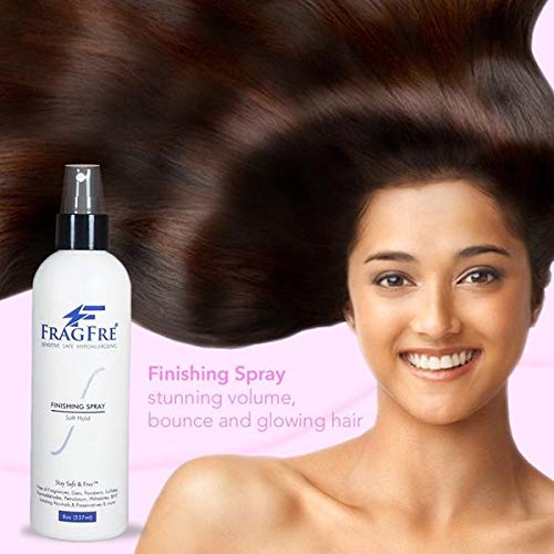 Hair Finishing Spray 8 oz (2-Pack Gift Set) - Fragrance Free Hypoallergenic Paraben Free - Hair Spray for Sensitive Skin - Flexible Soft Hold - Quick-Dry Denatured Alcohol - Vegan