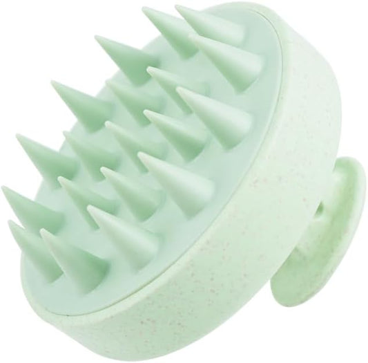 Silicone Scalp Massager Brush for Hair Growth – Manual Shampoo Scrubber for Wet & Dry Use – Scalp Exfoliator Brush & Head Massage Tool, Ideal for Hair & Pets (Green)