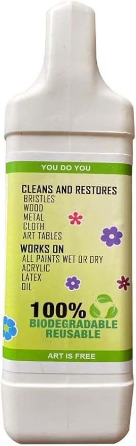 Green Piece® Paint Brush Cleaner for Paint Cleanup (Made in USA) – Works on Wet or Dry Paint, Acrylic, Latex, or Oil – 100% Natural & Completely Non-Toxic – 18 Ounce (Pack of 2)