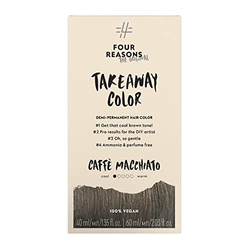 Four Reasons Takeaway Color Caffè Macchiato Demi-Permanent Hair Color- Ammonia-Free Hair Dye For Vibrant Hair- 100% Vegan & Cruelty Free Semi-Permanent Color - 5.1 Cool Brown