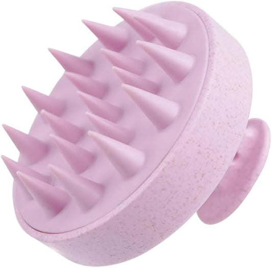 Silicone Scalp Massager Brush for Hair Growth – Manual Shampoo Scrubber for Wet & Dry Use – Scalp Exfoliator Brush & Head Massage Tool, Ideal for Hair & Pets (Pink)