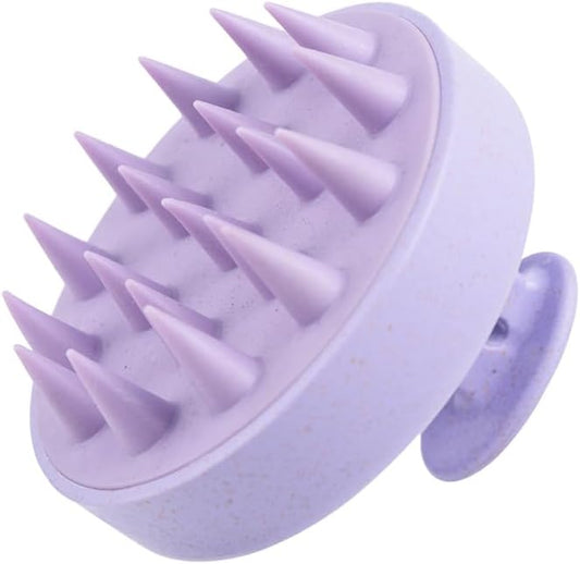 Silicone Scalp Massager Brush for Hair Growth – Manual Shampoo Scrubber for Wet & Dry Use – Scalp Exfoliator Brush & Head Massage Tool, Ideal for Hair & Pets (Purple)