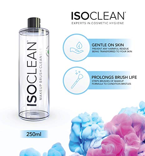 ISOCLEAN Professional Brush Cleaner 9 fl oz - Easy Pour Makeup Brush Cleaner for Cosmetic Tools, Cleans Bristles, Scented No-Rinse Formula Dries in 60 Seconds, Vegan, Not Tested on Animals