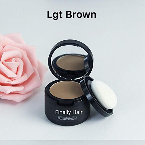Finally Hair Waterproof Light Brown Hairline Shadow Powder, Hairline Concealer, Root Cover Up, Dab It Onto Thinning areas, Takes Gray Away, Fill In Your Beard (Light Brown)
