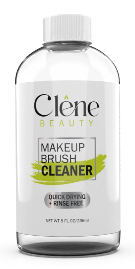 Makeup Brush Cleaner - Makeup Brush Cleaner Solution - Rinse Free - Quick Drying Make up Brush Cleaner - Removes Oily Foundation - Deep Cleaning for Makeup Brushes (8 Oz Bottle)