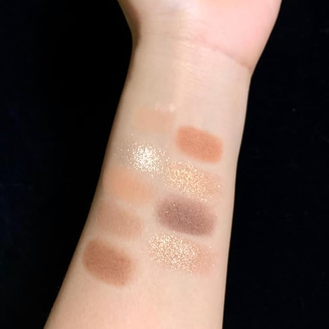 Kayswang 9 colors glitter eyeshadow palette makeup palette matte high pigment color cream texture natural eye shadow powder eye shadow palette in autumn and winter long lasting and waterproof (purple)