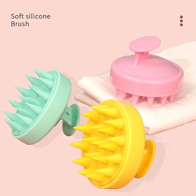 Silicone Scalp Massager for Hair Growth – Shampoo Brush for Shower, Dandruff & Dry Scalp Relief – Soft Silicone Hair Scrubber Yellow