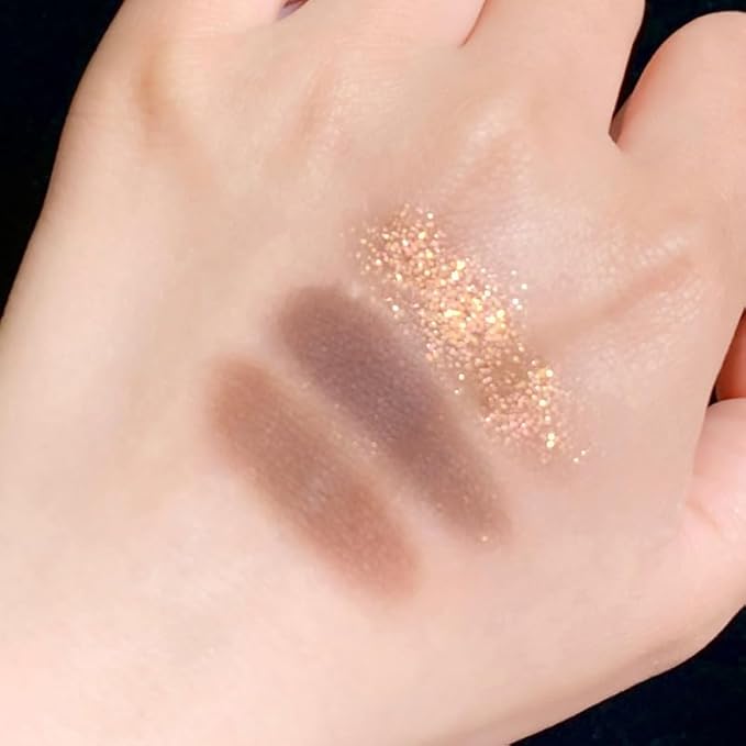 Kayswang 9 colors glitter eyeshadow palette makeup palette matte high pigment color cream texture natural eye shadow powder eye shadow palette in autumn and winter long lasting & waterproof (rose)