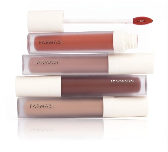 FARMASi Make Up Matte Liquid Lipstick, Long-Lasting and Ultra-comfortable, High-Impact, Lightweight, Organic, Pure Pigments 0.14 fl.oz (Perfect Rose)