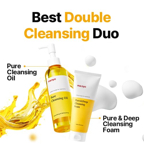 MANYO Pure Cleansing Oil, Natural Oil Cleanser for Face, Makeup Blackhead Remover, Korean Skin Care, 6.76 fl oz (200ml)