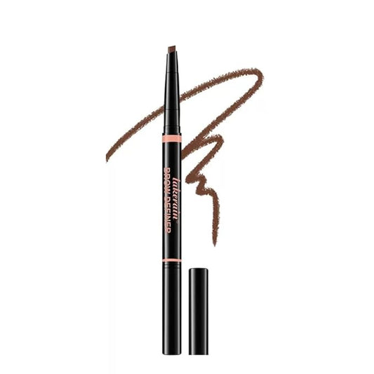 Eyebrow Pencil, Professional Eye Makeup Mechanical Pencil - Retractable Triangle Brow Pencil, Double-sided Brow Brush, Shape, Definition, Fill Eyebrow Makeup