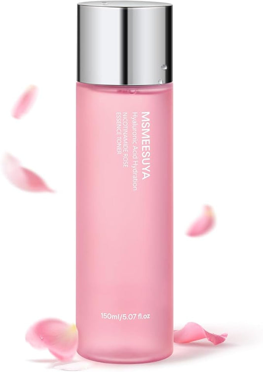 Niacinamide Rose Essence Toner, with Rose Extract, Moisturizing, A Fresh and Delicate Feel, Alcohol-Free, Suitable for All Skin Types, 150ml/5.07 fl oz per Bottle.