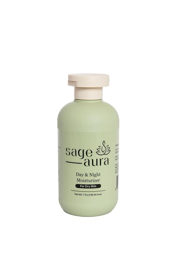 Sage Aura Day & Night Moisturizer | 7 Oz Pack | Premium Ingredients | Fast Absorbing | Nourishes & Hydrates Dry & Dull Skin