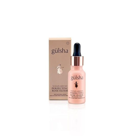 GULSHA PERFECTING ROSE ELIXIR, Rosa Damascena Essential Oil for Face, Nourishes and Revitalizes the Dehydrated Skin, Increase the Skin Elasticity, Free from Chemicals, 20 ml (0.67 Fl Oz)