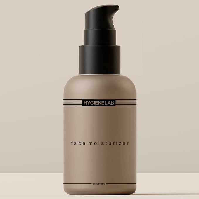 HygieneLab Face Moisturizer - EWG Verified, Unscented, Non-Greasy Hydration with Squalane, Aloe Vera, Ceramides & Hyaluronic Acid - 1.7 fl oz