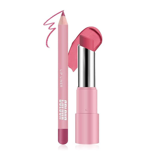 2-in-1 Rose Red Matte Lip Liner & Lipstick Combo Set,Lips Kit with Lip Liner Lip Stains Long Lasting Waterproof Smudge Proof for Older Women 24 Hours Lipliners Pencil Lipstick Makeup Gift Kit,Vegan