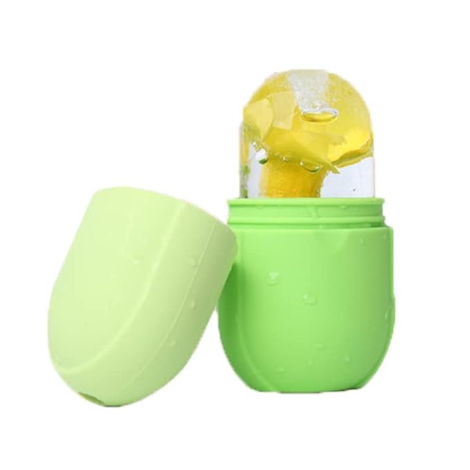 Ice Roller for Face and Eye - Upgraded Facial Beauty Roller, Skin Care Tool, Gua Sha Massage, Silicone Mold for Beauty (Green)