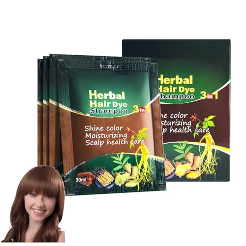 Coffee Hair Dye Shampoo 3 in 1 for Women/Men Hair Color, Herbal Natural Dye Cover Gray Grey Coverage Permanent Instant | Easy to Use | Travel Size (Coffee)