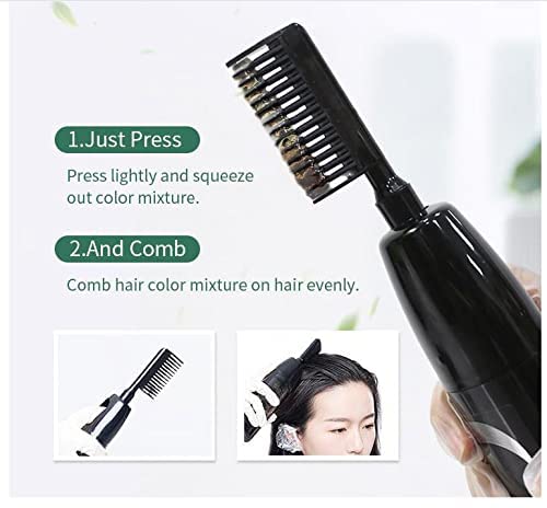 Black Hair Dye Shampoo Permanent YIZHONG Hair Color For 100% Gray Coverage Women Men 3 In2 Easy Comb Dyeing (black)