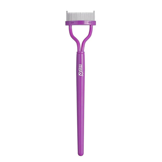 Eyelash Comb Eyebrow Brush MSQ Eyelash Separator Mascara Applicator Eyelash Definer With Comb Cover Arc Designed Cosmetic Brushes Tool (Purple)