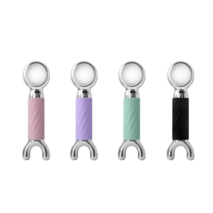 Betyura Ice Globes for Face & Eyes – Dual-Head Stainless Steel Facial Cryo Sticks with Silicone Grip, Cooling Globes to Reduce Puffiness Wrinkles - Purple