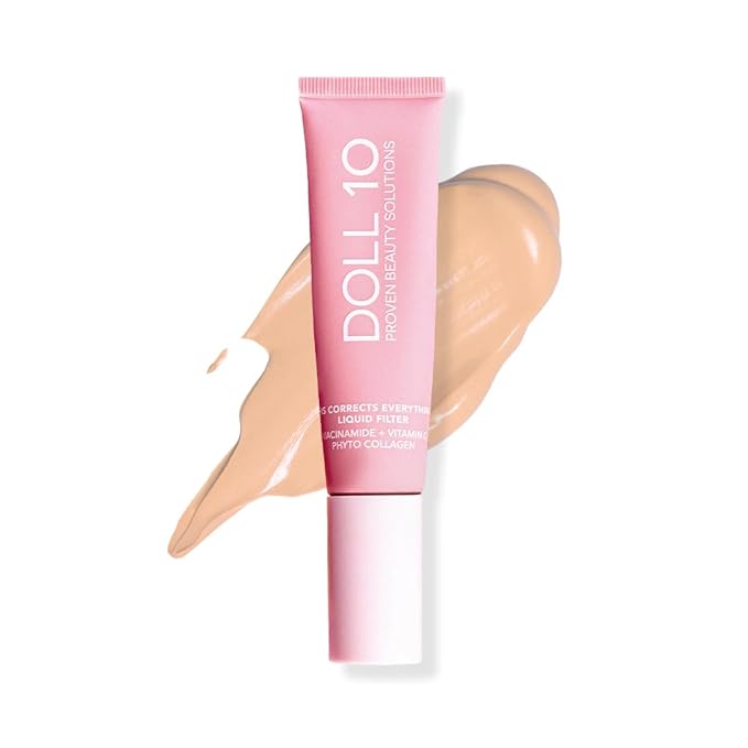 Doll 10 TCE Liquid Filter – CC Cream - Liquid Foundation - Lightweight Tinted Moisturizer & Skin Tint - Blurs Pores & Fine Lines - Vegan - Clean Makeup - [Fair/Light] - 30 Day Supply