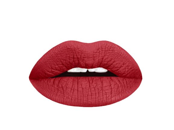 Aromi Matte Liquid Lipstick - Dark Red Lip Color for Women, Velvety Finish, Maroon Shade, Long-Lasting, Waterproof, Vegan (Power Red)