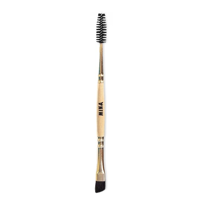 MinaiBrow Medium Brown Natural Brow Coloring Tinting Powder | Smudge Proof Instant Dye Kit with Duo Angled Brush