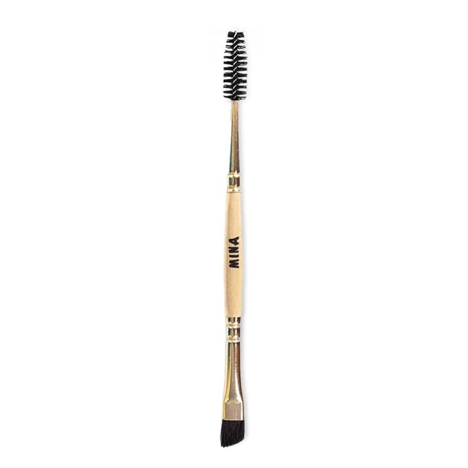 MinaiBrow Instant Hair Dye Kit Dark Brown | Natural Spot Coloring Tinting Powder with Rose Water & Duo Angled Brush, Water & Smudge Proof | 100% Grey Coverage Upto 30 Applications