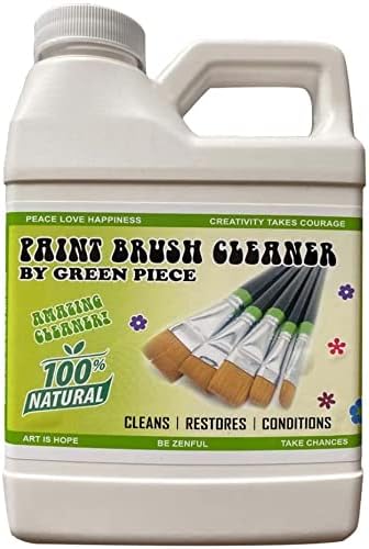 Green Piece® Completely Non-Toxic Paint Brush Cleaner (Made in USA) for Paint Cleanup for Brushes (Combo Pack – Paint Brush Cleaner with Mat)