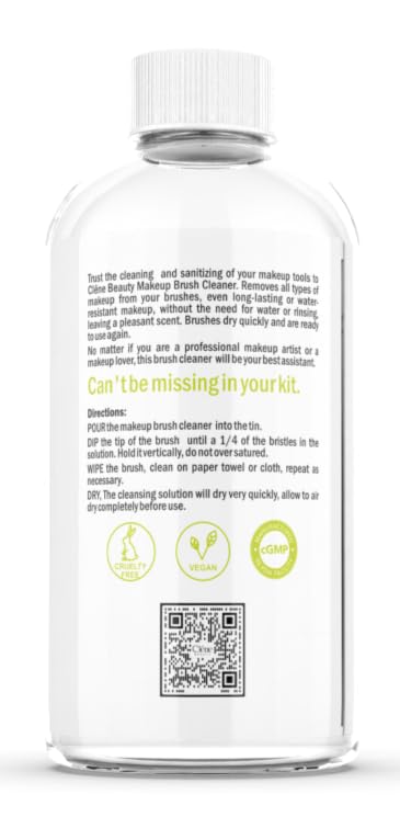 Makeup Brush Cleaner - Makeup Brush Cleaner Solution - Rinse Free - Quick Drying Make up Brush Cleaner - Removes Oily Foundation - Deep Cleaning for Makeup Brushes (8 Oz Bottle)