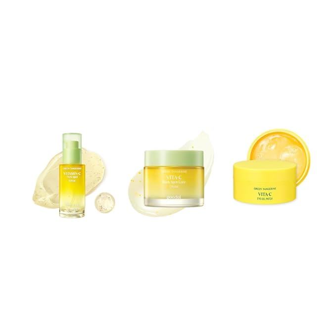GOODAL Green Tangerine Vitamin C Serum. Cream, Eye Patch Bundle