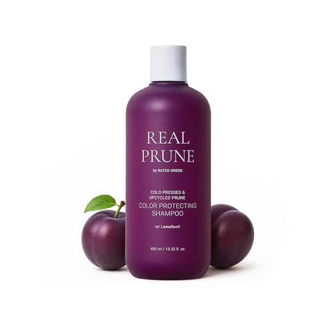 RATED GREEN Real Prune Color Protecting Shampoo | Organic Cold Pressed Ingredient & Lamellux | For Color Treated hair | Silicone-Free, Korean Hair Care | 13.52 fl oz