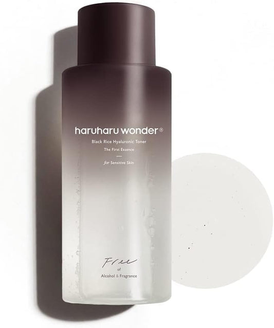 haruharu Wonder Black Rice Hyaluronic Toner for Sensitive Skin, Alcohol Free, Fragrance Free, Deep Hydration, Glass Skin, Korean Skincare, Vegan, Cruelty-Free, 10.1 fl.oz