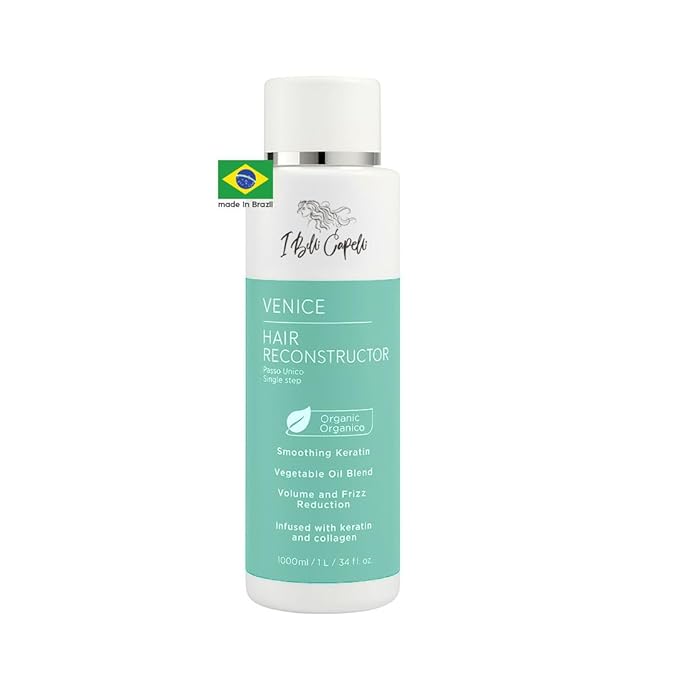 I Belli Capelli Venice Keratina Organica Keratin Hair Treatment, Straightening, Smoothing for All Hair Types (33.8 Fl Oz/1L)