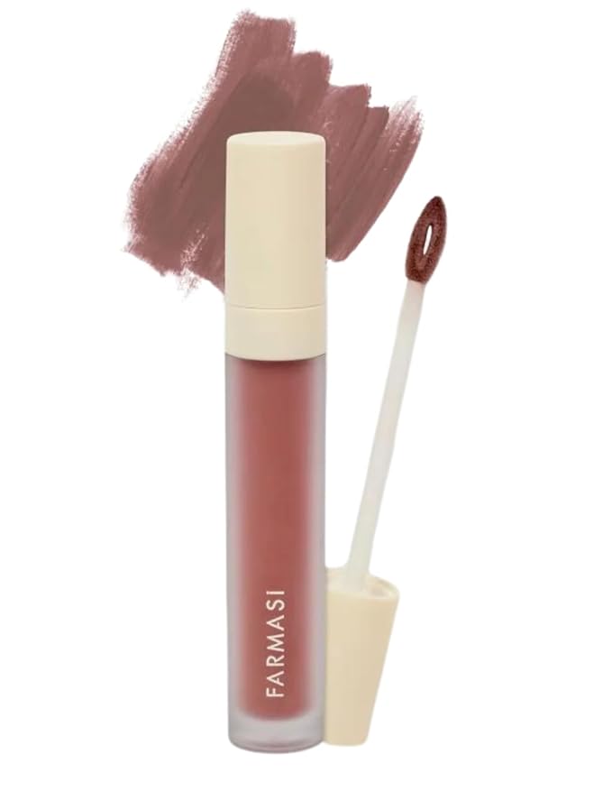 FARMASi Make Up Matte Liquid Lipstick, Long-Lasting and Ultra-comfortable, High-Impact, Lightweight, Organic, Pure Pigments 0.14 fl.oz (Cool Beige)
