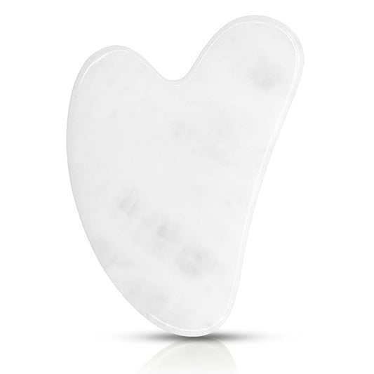 Gua Sha Facial Tools, White Quartz Guasha Tool for Face & Eye Gua Sha Stone for Puffiness Reducing & Jawline Sculpting Face Stone Gua Sha Tools for Skin Care Woman GuaSha Stone Tool, White